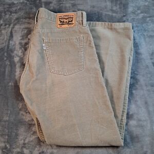 LEVI'S 514 Corduroy Pants Mens 34x30 Tan Regular Fit Straight Leg White Tab
